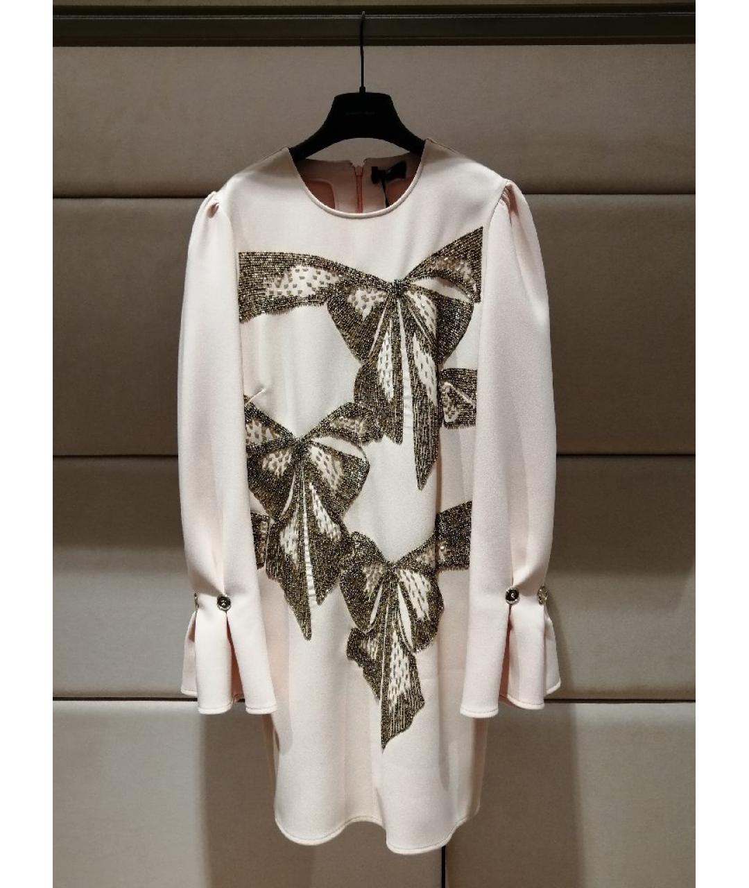 ELISABETTA FRANCHI Бежевое коктейльное платье, фото 3