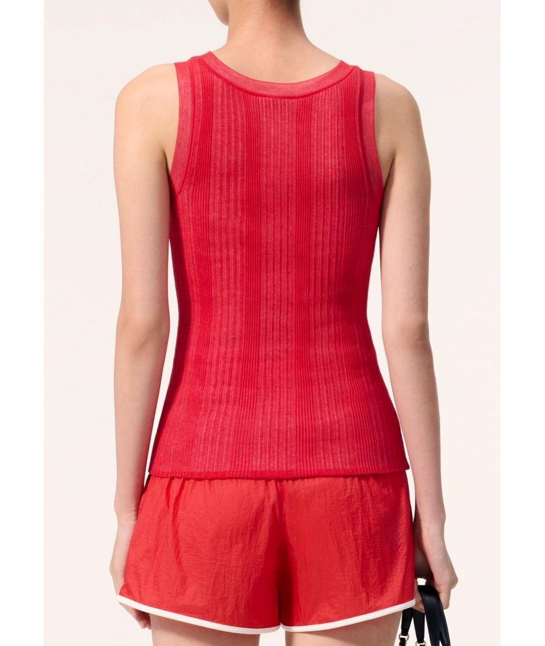 CHANEL Красная хлопковая майка, фото 2