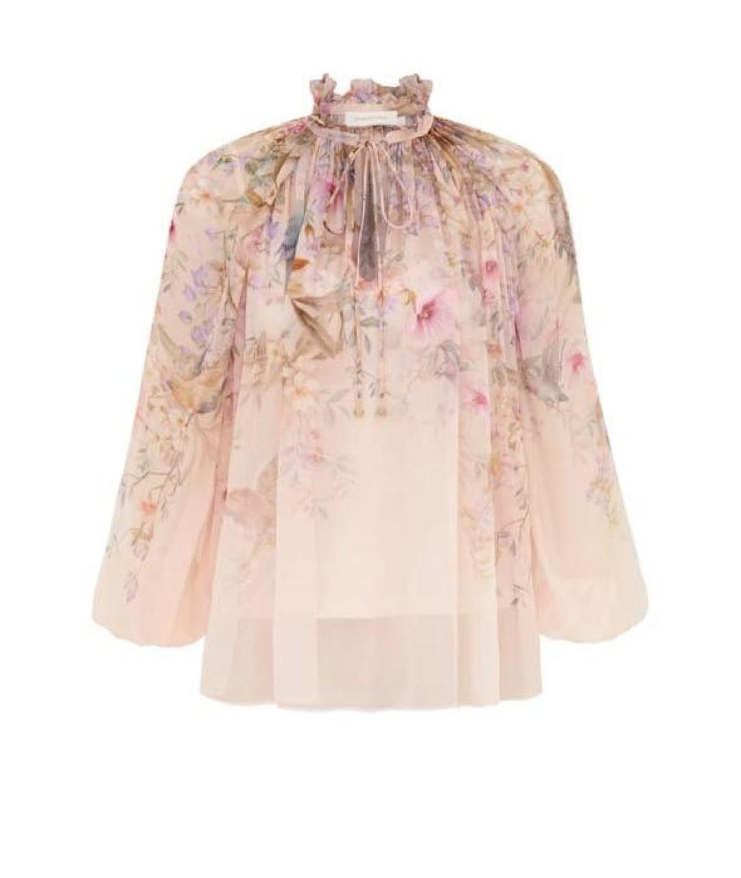 ZIMMERMANN Розовый шелковый костюм с брюками, фото 9