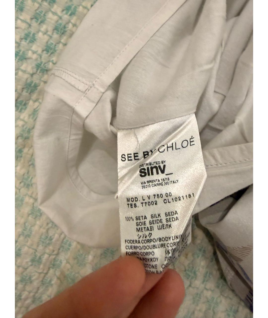 SEE BY CHLOE Голубое шелковое повседневное платье, фото 2