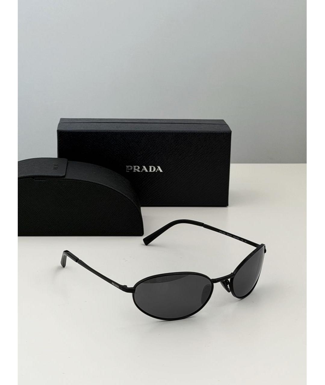 PRADA Черные металлические солнцезащитные очки, фото 5