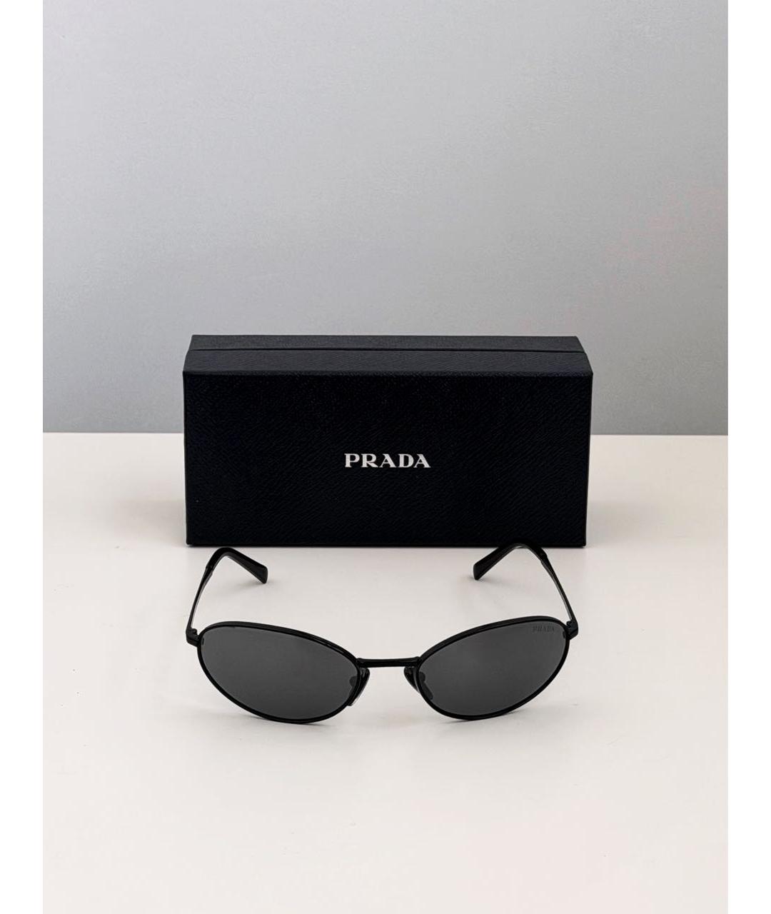 PRADA Черные металлические солнцезащитные очки, фото 3