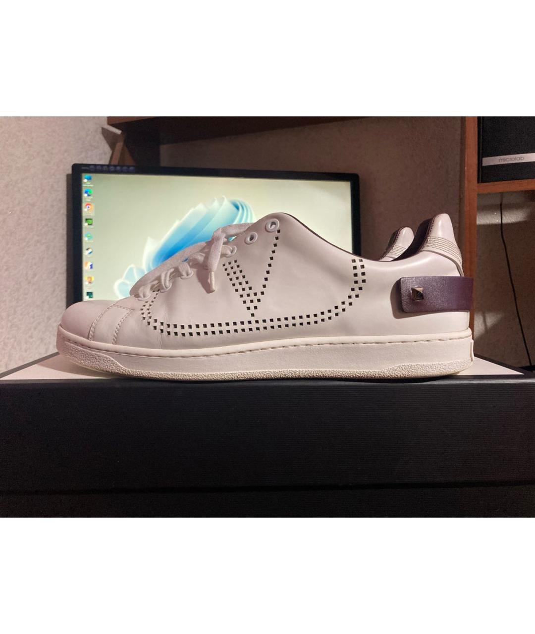 VALENTINO Белые кожаные низкие кроссовки / кеды, фото 5