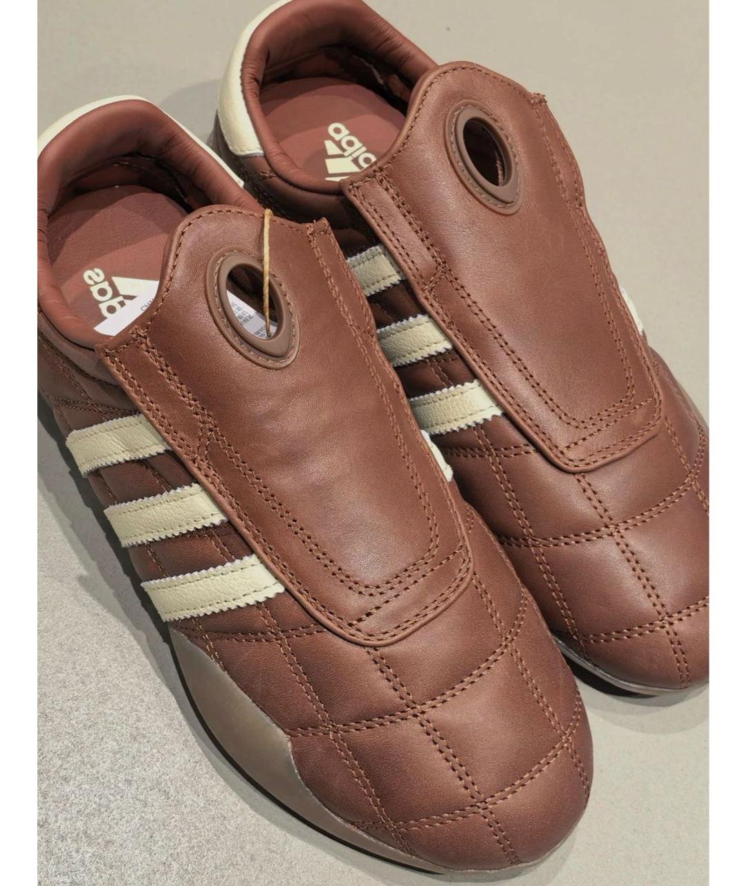 ADIDAS Коричневые кожаные низкие кроссовки / кеды, фото 8