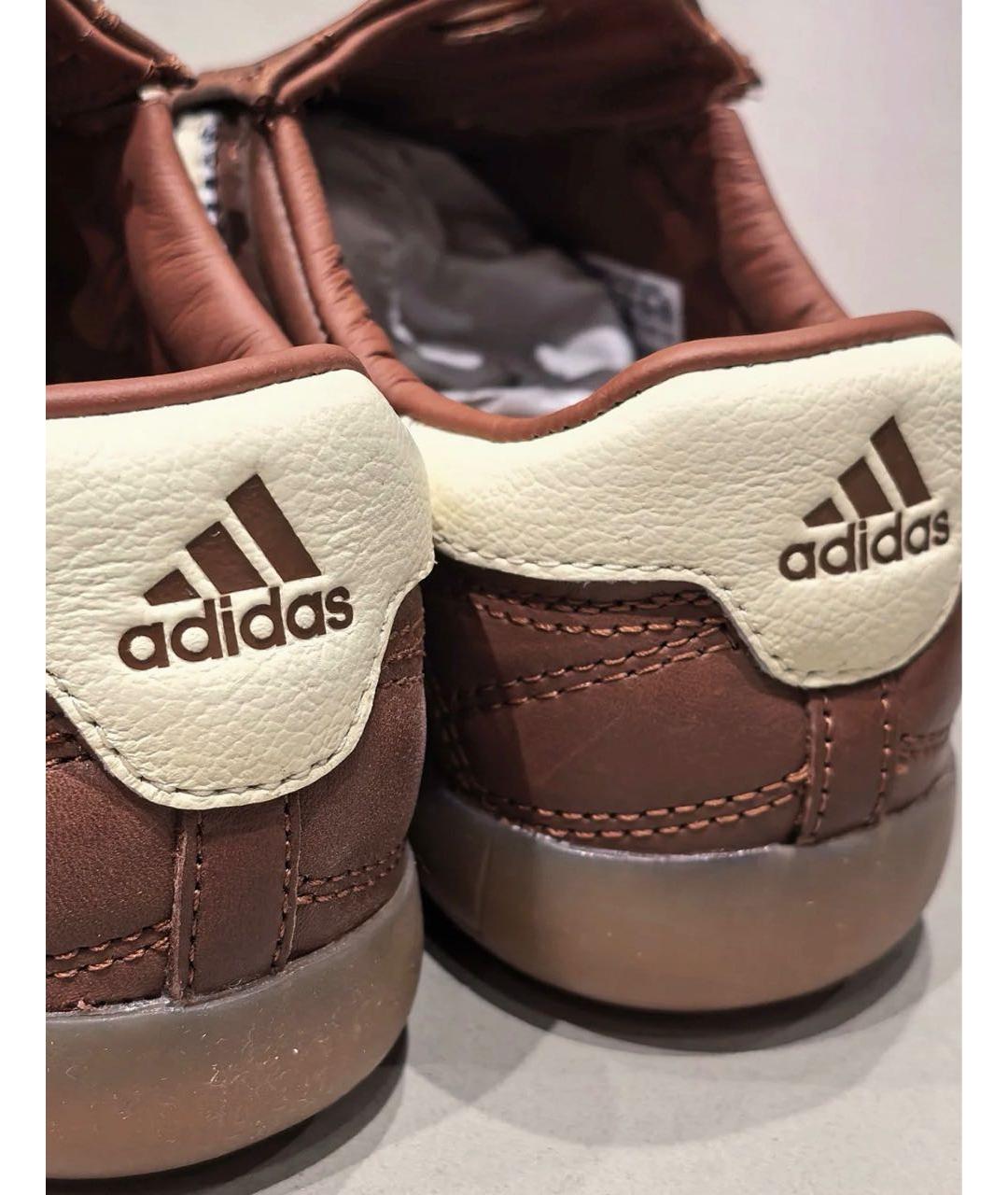 ADIDAS Коричневые кожаные низкие кроссовки / кеды, фото 9