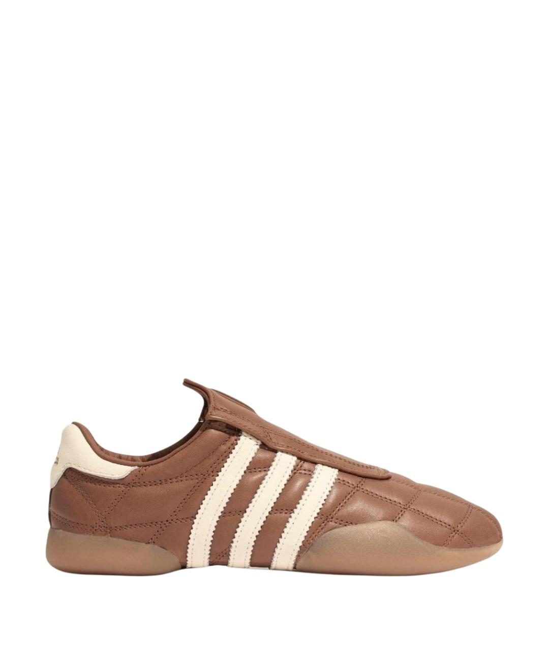 ADIDAS Коричневые кожаные низкие кроссовки / кеды, фото 1