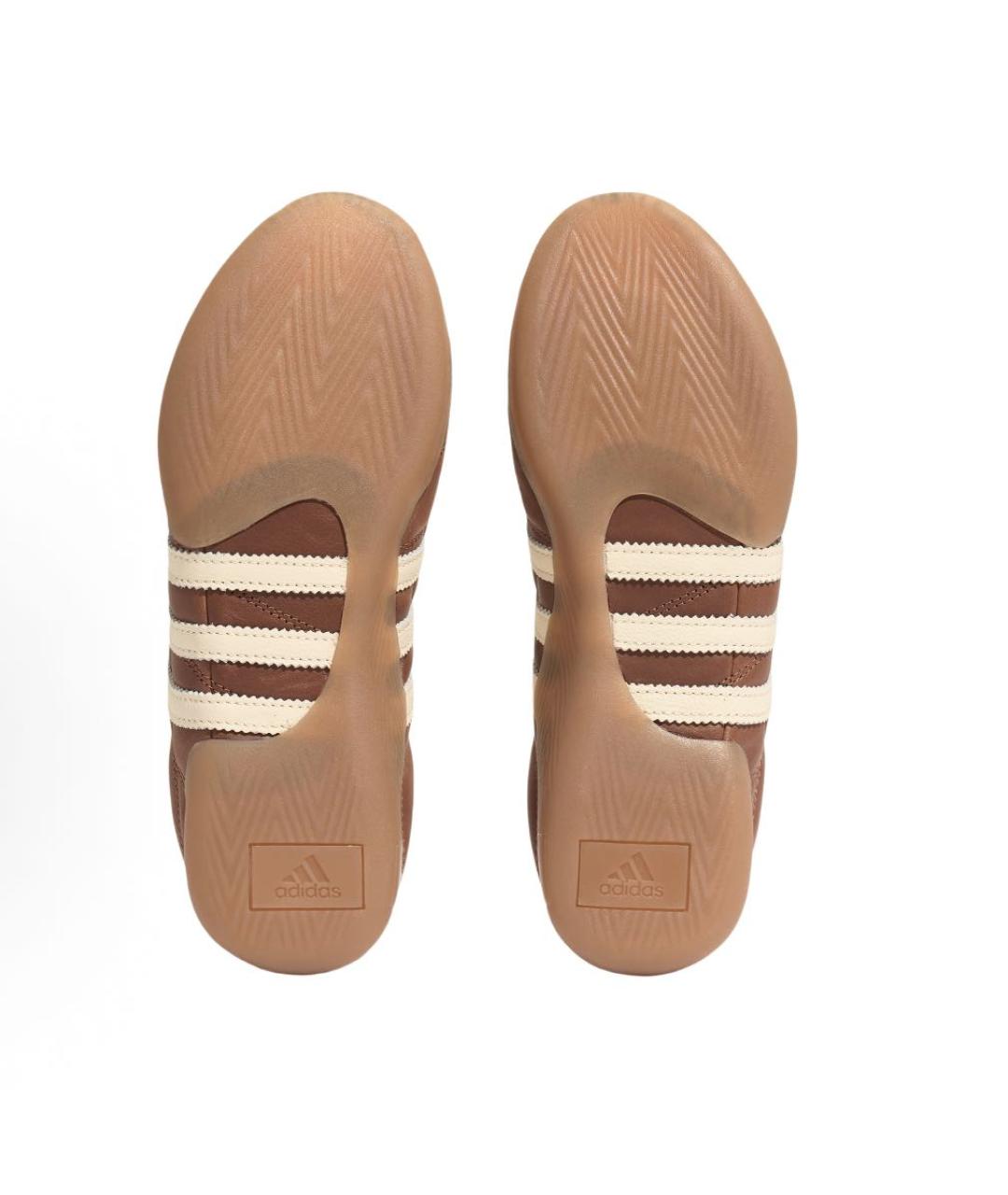 ADIDAS Коричневые кожаные низкие кроссовки / кеды, фото 5