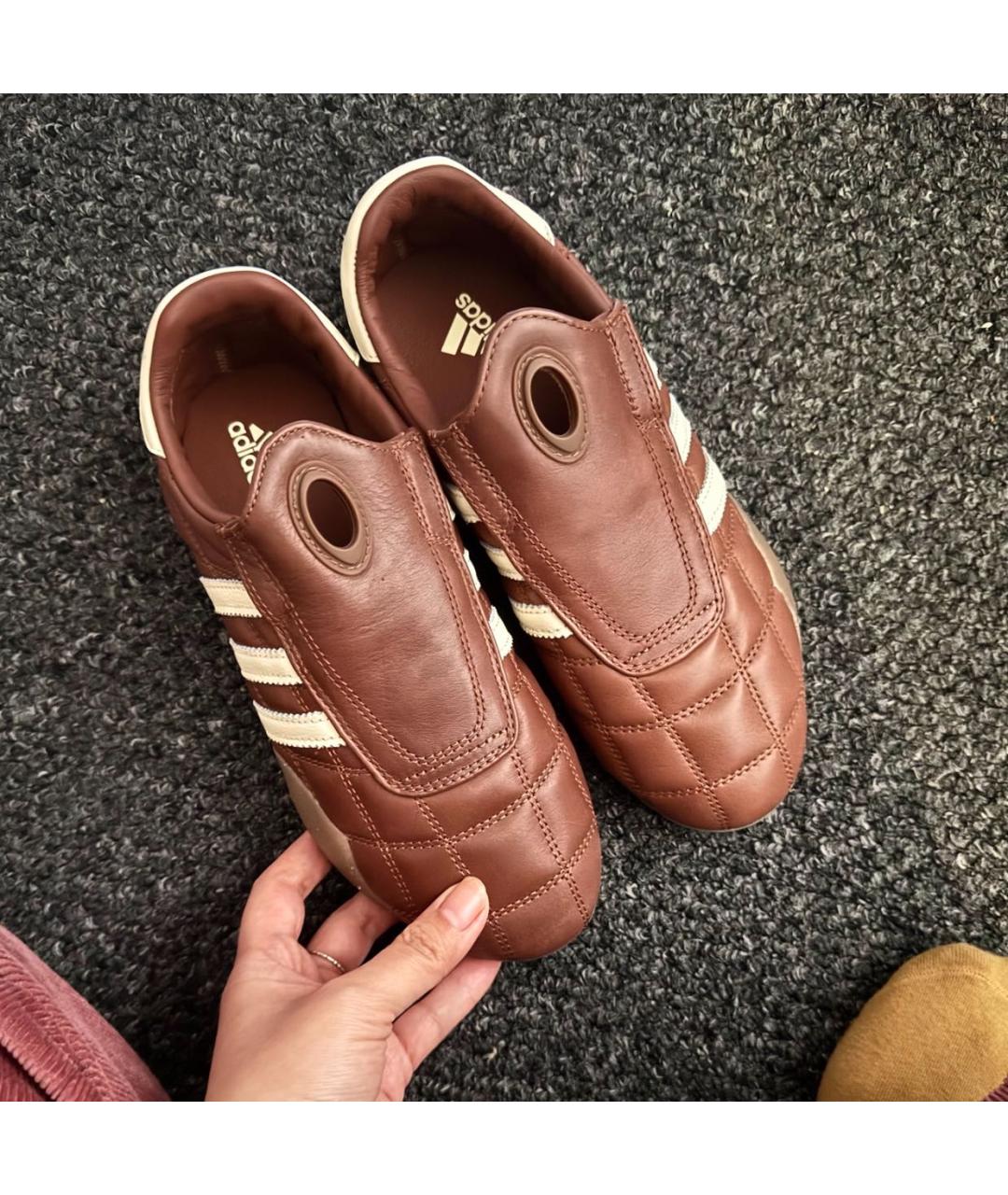 ADIDAS Коричневые кожаные низкие кроссовки / кеды, фото 7