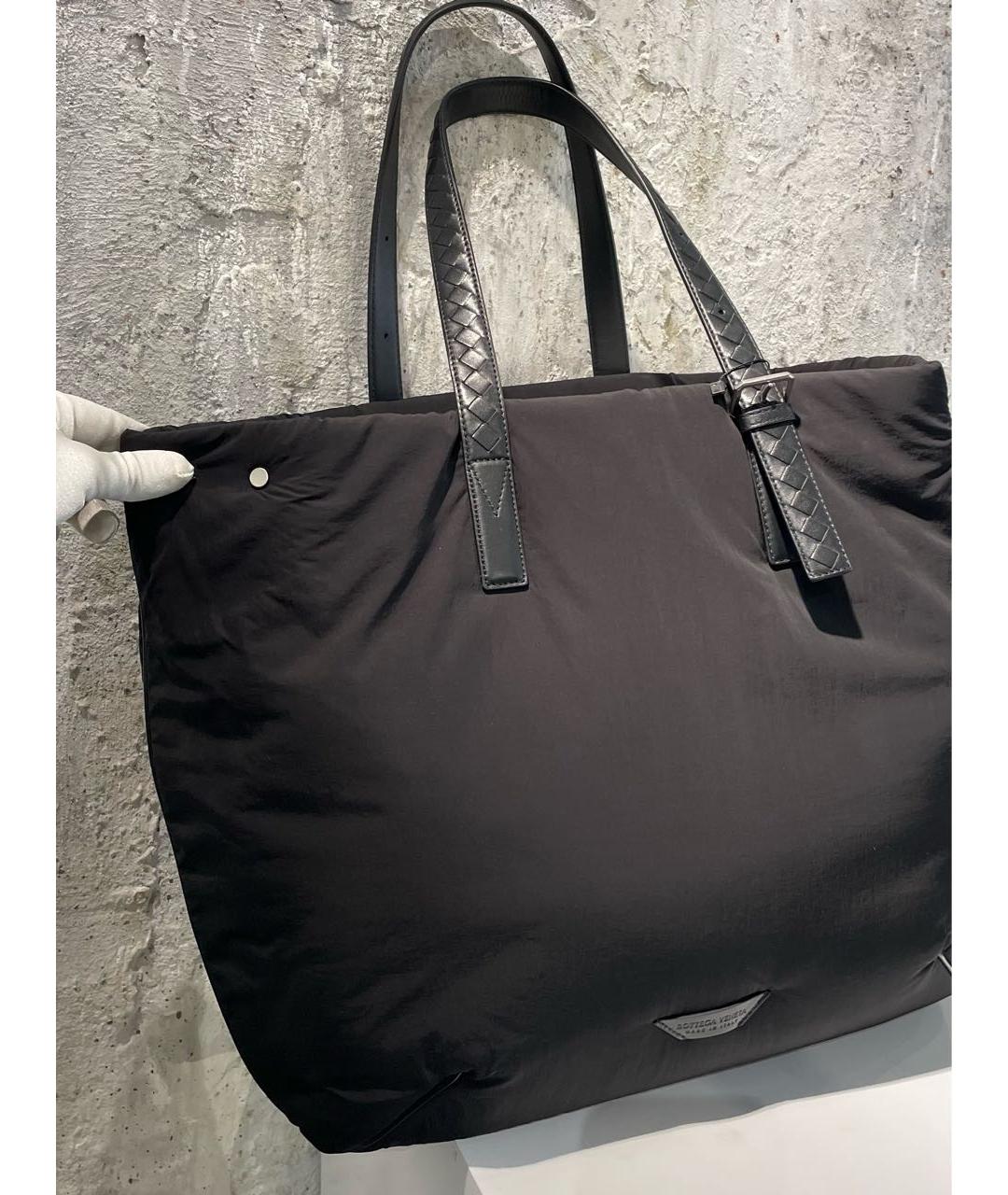 BOTTEGA VENETA Черная тканевая сумка тоут, фото 9