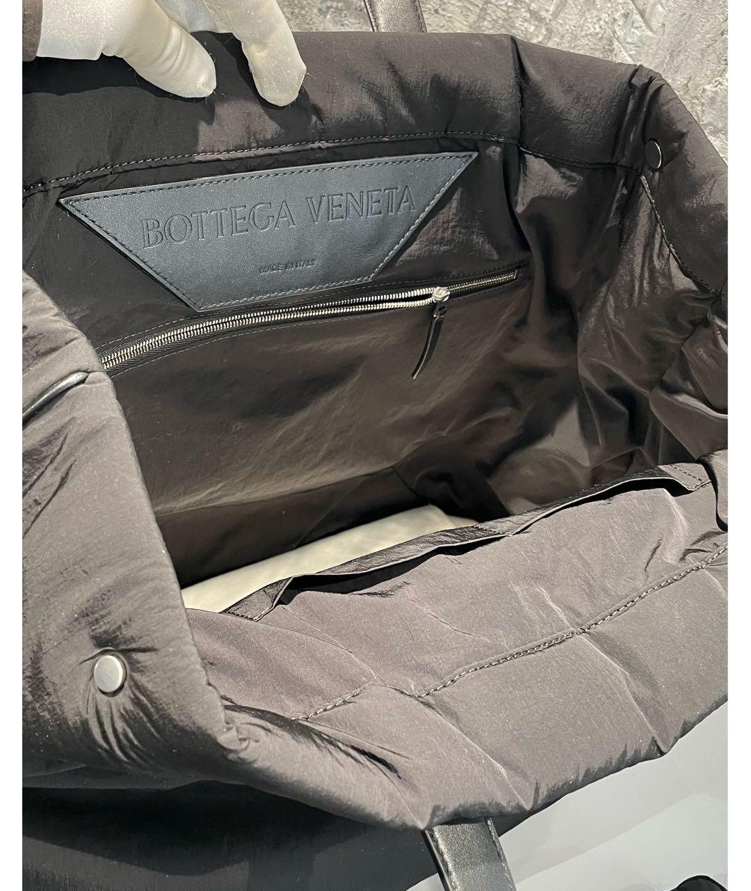 BOTTEGA VENETA Черная тканевая сумка тоут, фото 4