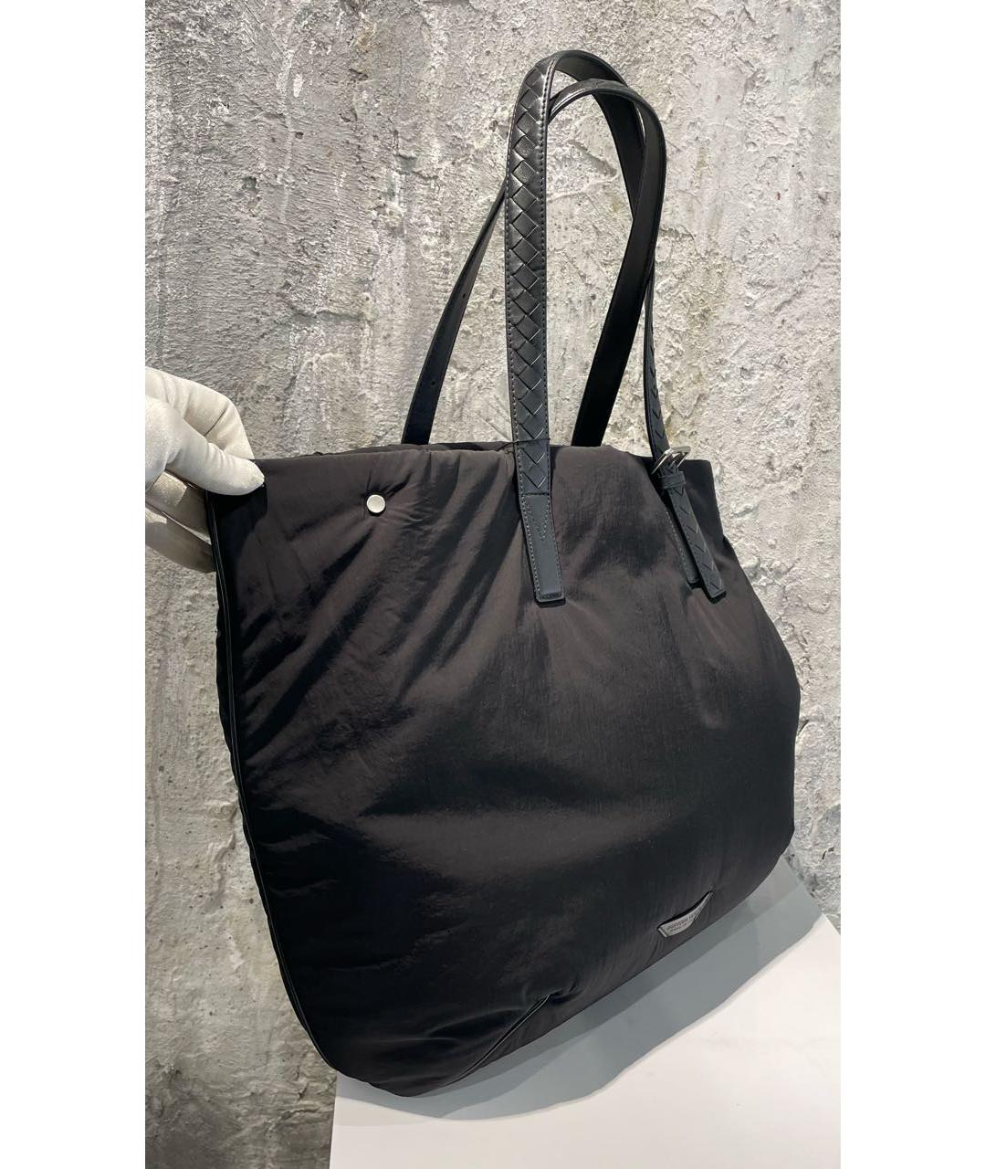 BOTTEGA VENETA Черная тканевая сумка тоут, фото 8