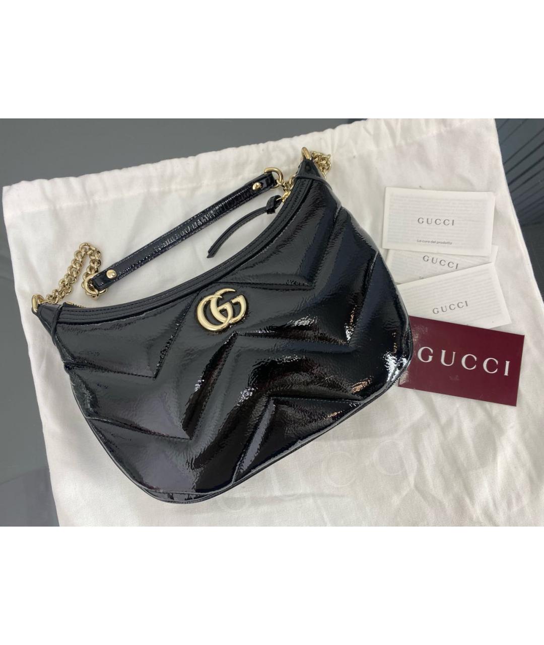 GUCCI Черная кожаная сумка через плечо, фото 2