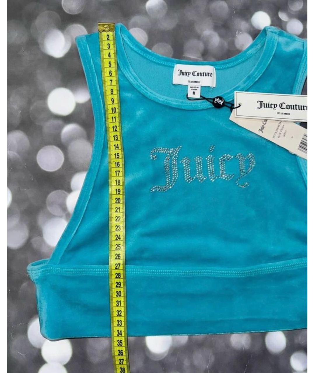 JUICY COUTURE Голубая полиэстеровая майка, фото 8