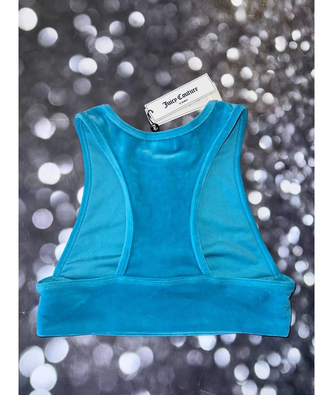 JUICY COUTURE Голубая полиэстеровая майка, фото 4