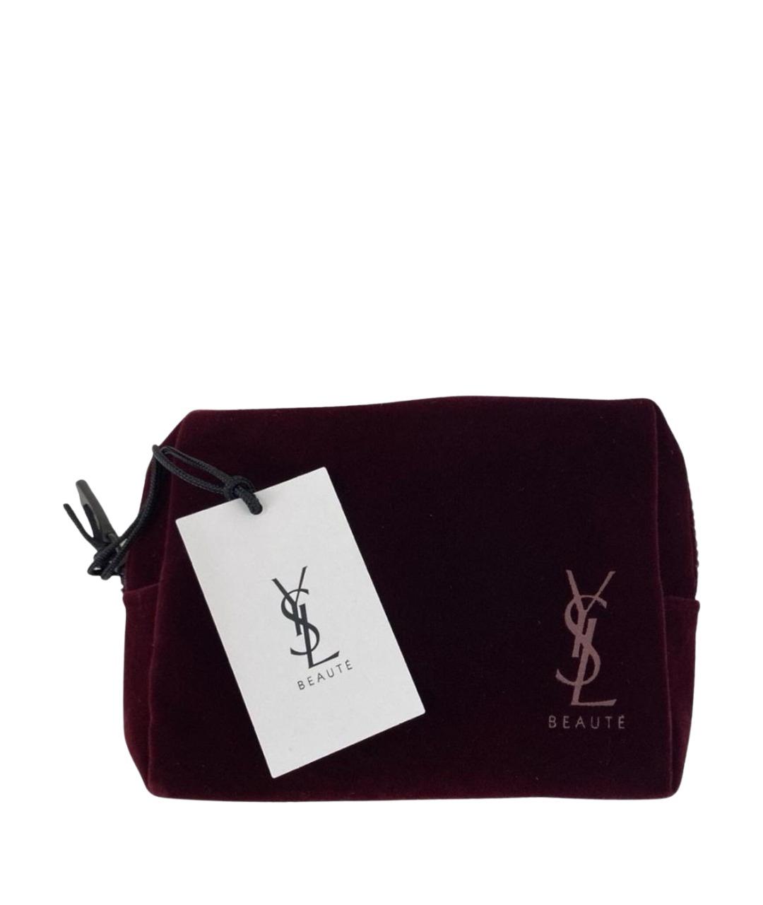 SAINT LAURENT Бордовая косметичка, фото 1