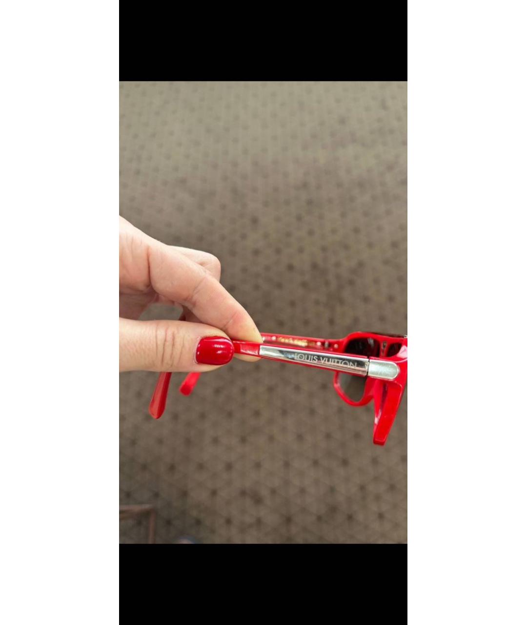LOUIS VUITTON Красные пластиковые солнцезащитные очки, фото 2