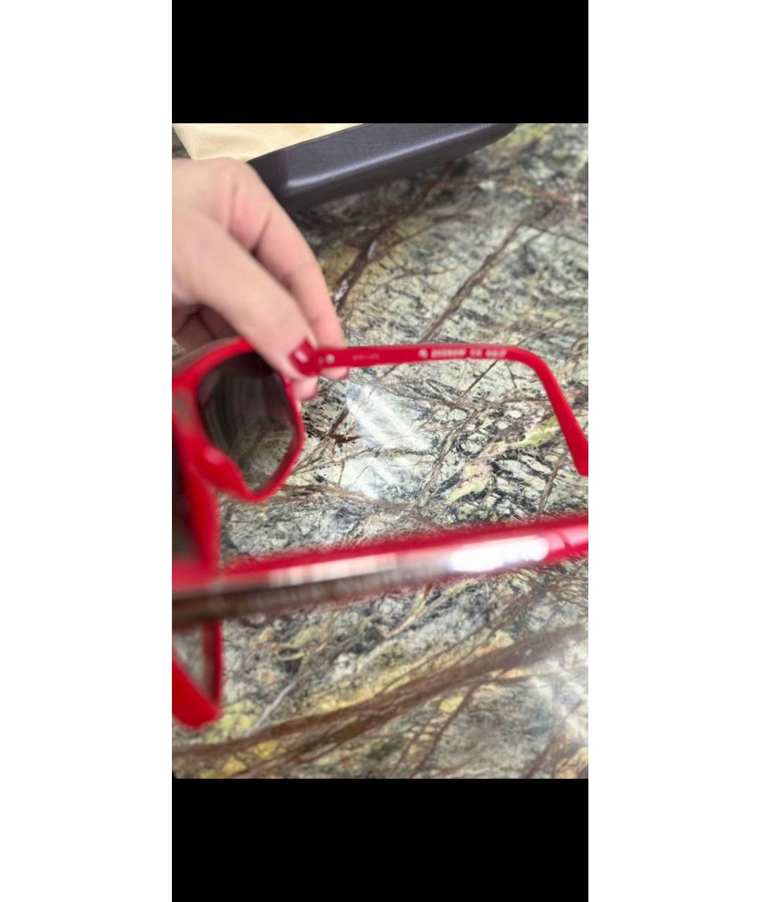 LOUIS VUITTON Красные пластиковые солнцезащитные очки, фото 3