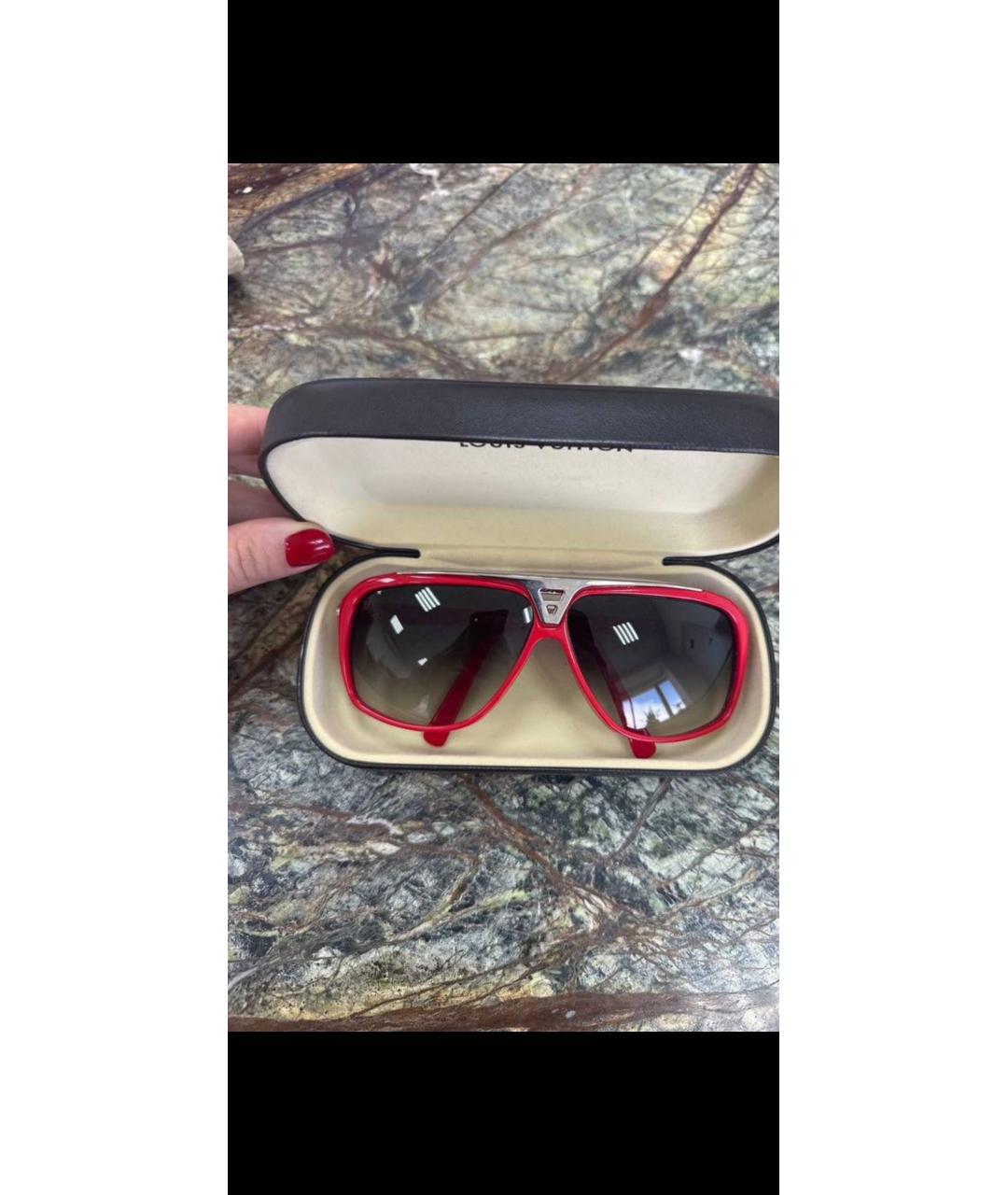 LOUIS VUITTON Красные пластиковые солнцезащитные очки, фото 5