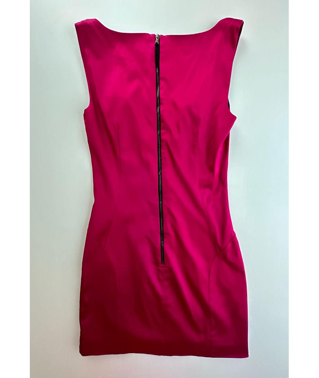 DOLCE&GABBANA Розовое атласное коктейльное платье, фото 2