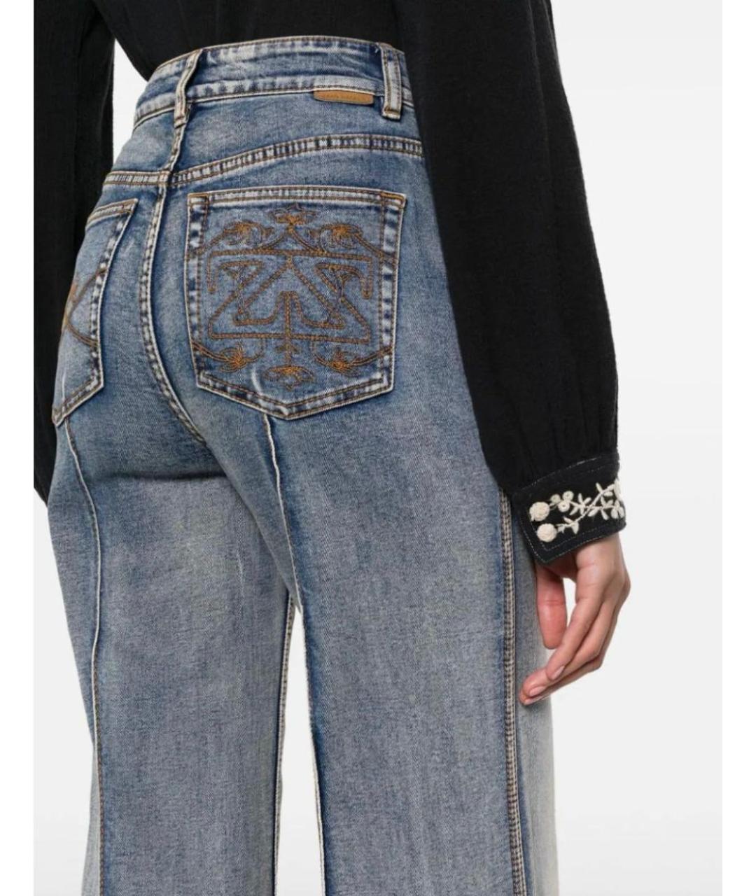 ZIMMERMANN Голубые хлопко-эластановые джинсы клеш, фото 7