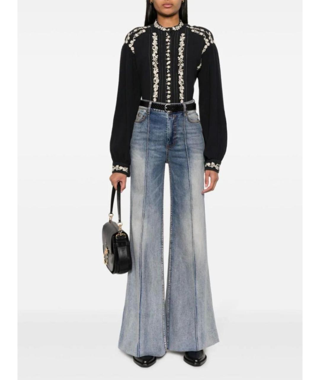 ZIMMERMANN Голубые хлопко-эластановые джинсы клеш, фото 6