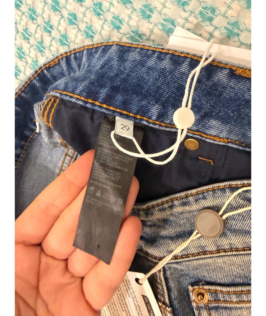 ZIMMERMANN Голубые хлопко-эластановые джинсы клеш, фото 5