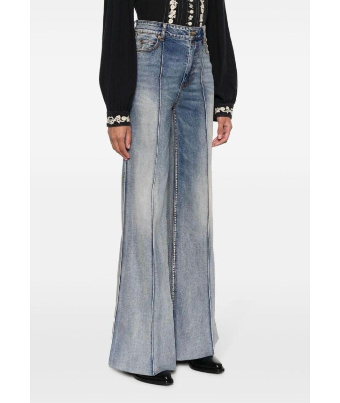 ZIMMERMANN Голубые хлопко-эластановые джинсы клеш, фото 8