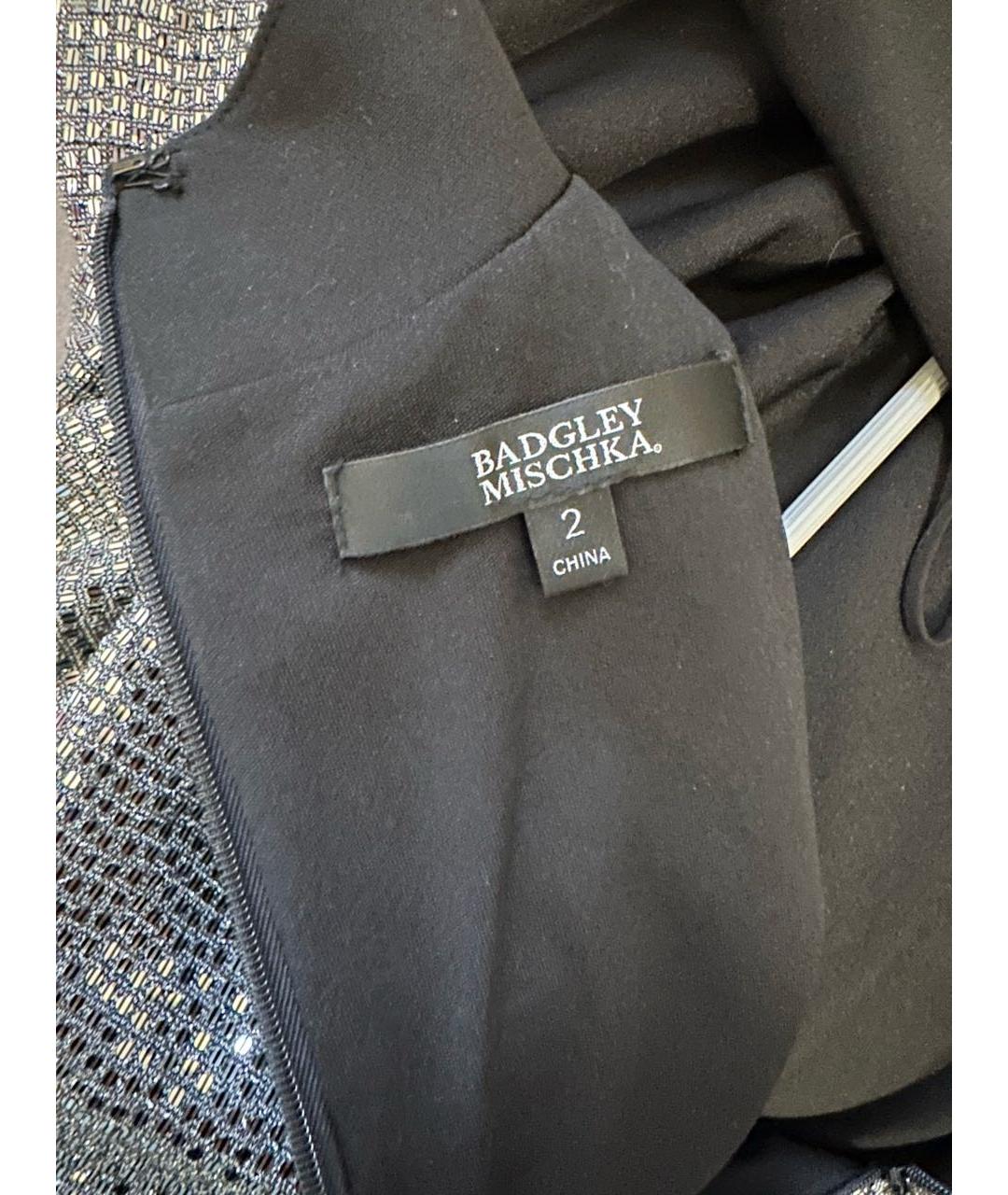 BADGLEY MISCHKA Серебряное вечернее платье, фото 4