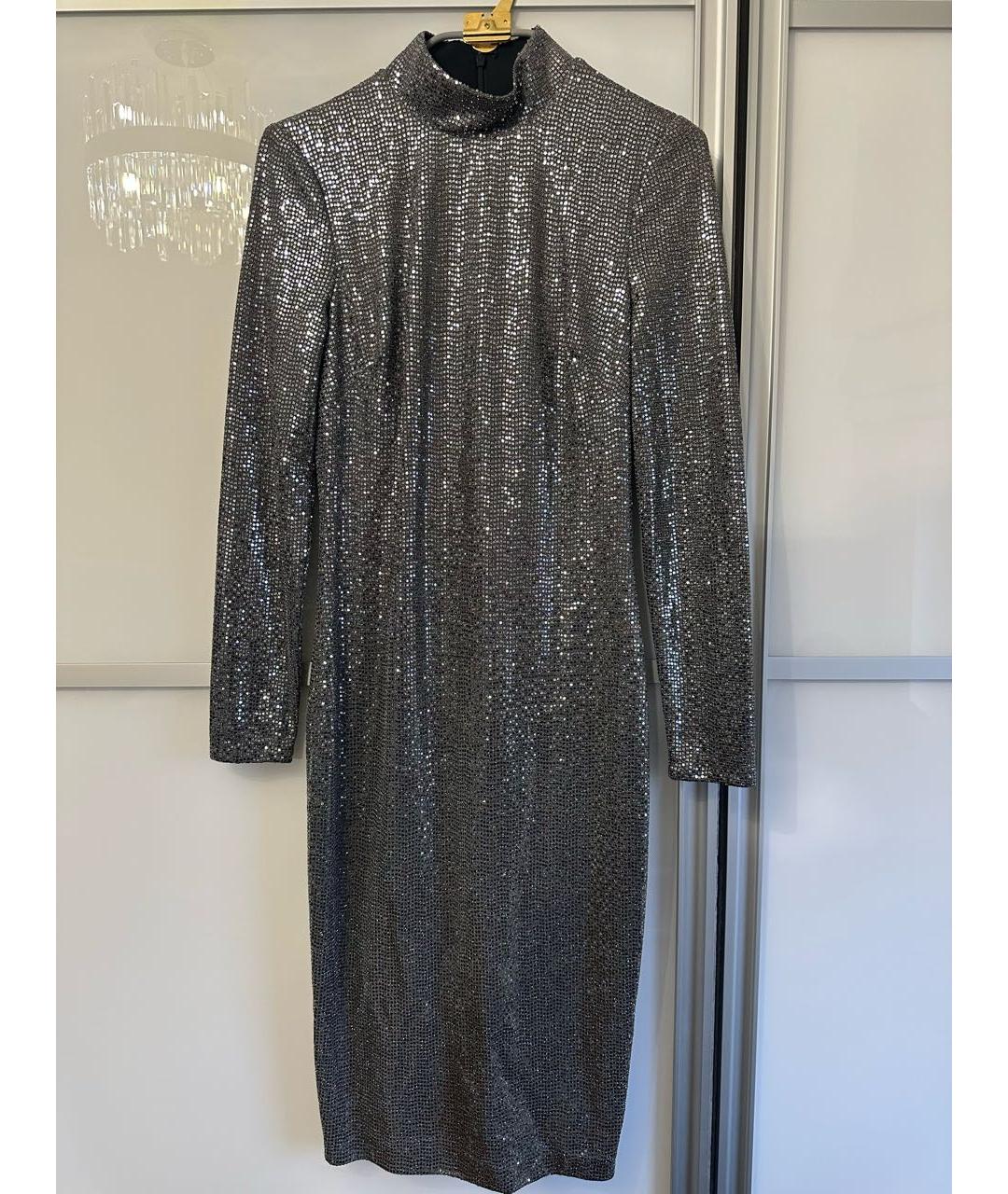 BADGLEY MISCHKA Серебряное вечернее платье, фото 5