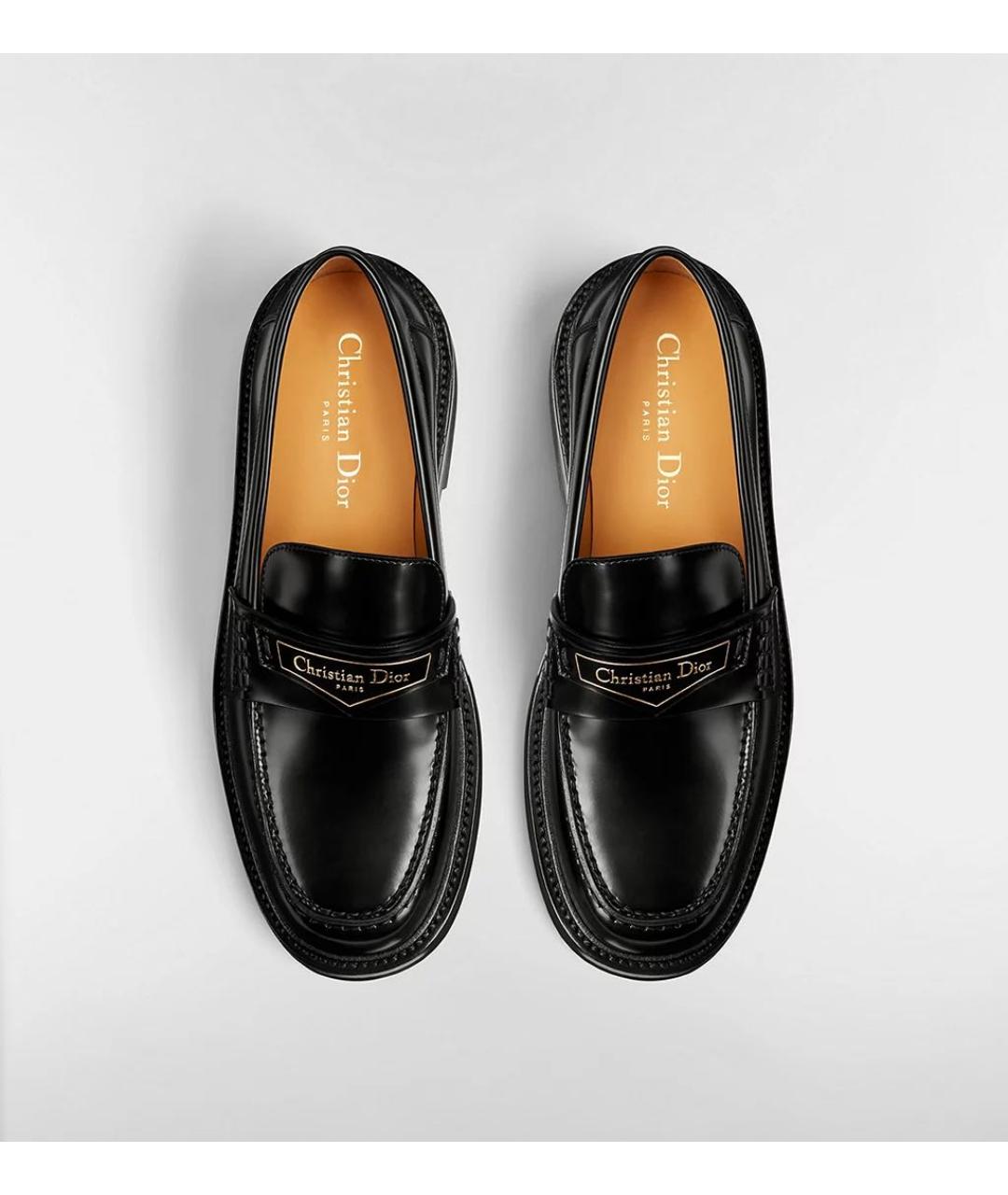CHRISTIAN DIOR Черные кожаные лоферы, фото 2