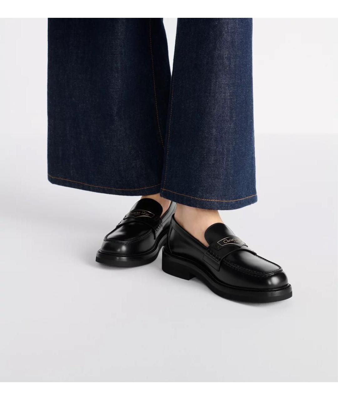 CHRISTIAN DIOR Черные кожаные лоферы, фото 8