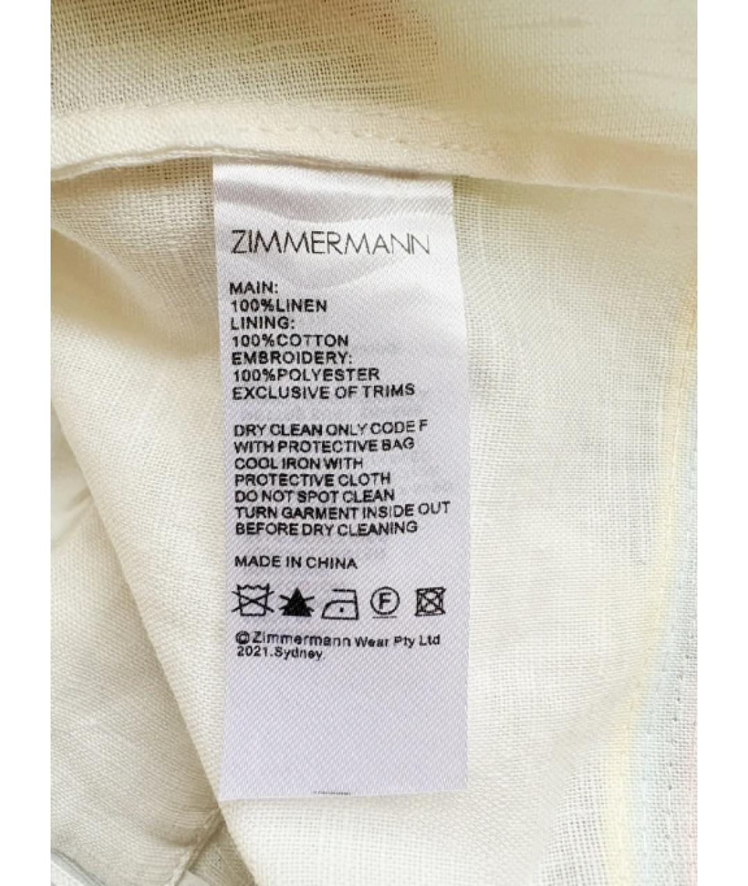 ZIMMERMANN Бежевая льняная блузы, фото 5