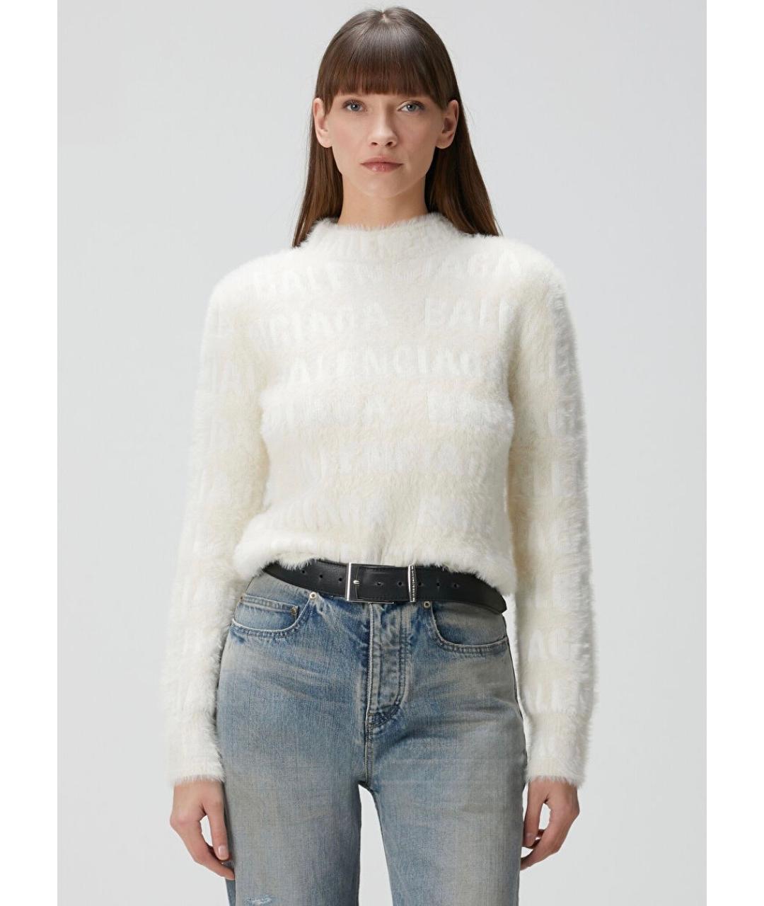 BALENCIAGA Бежевый шерстяной джемпер / свитер, фото 3