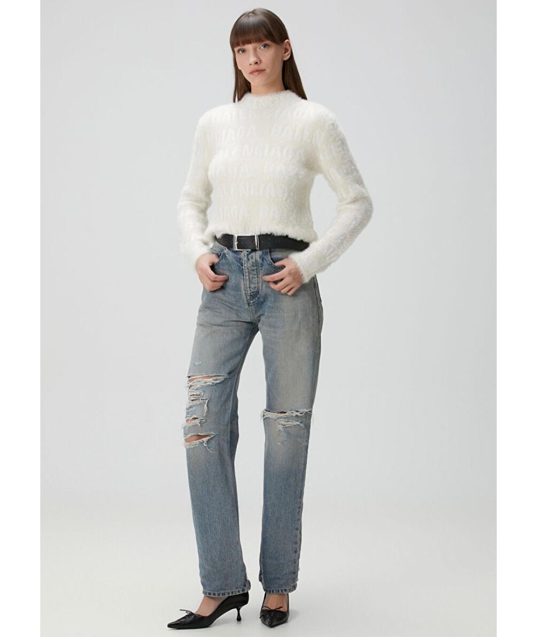 BALENCIAGA Бежевый шерстяной джемпер / свитер, фото 2