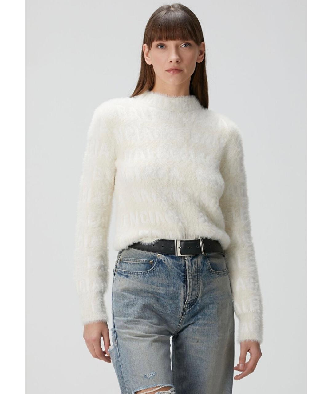 BALENCIAGA Бежевый шерстяной джемпер / свитер, фото 4