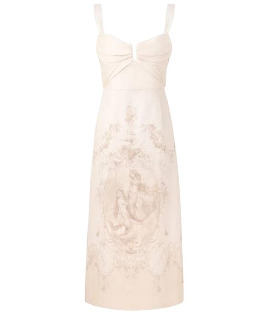 ZIMMERMANN Бежевое льняное повседневное платье, фото 1