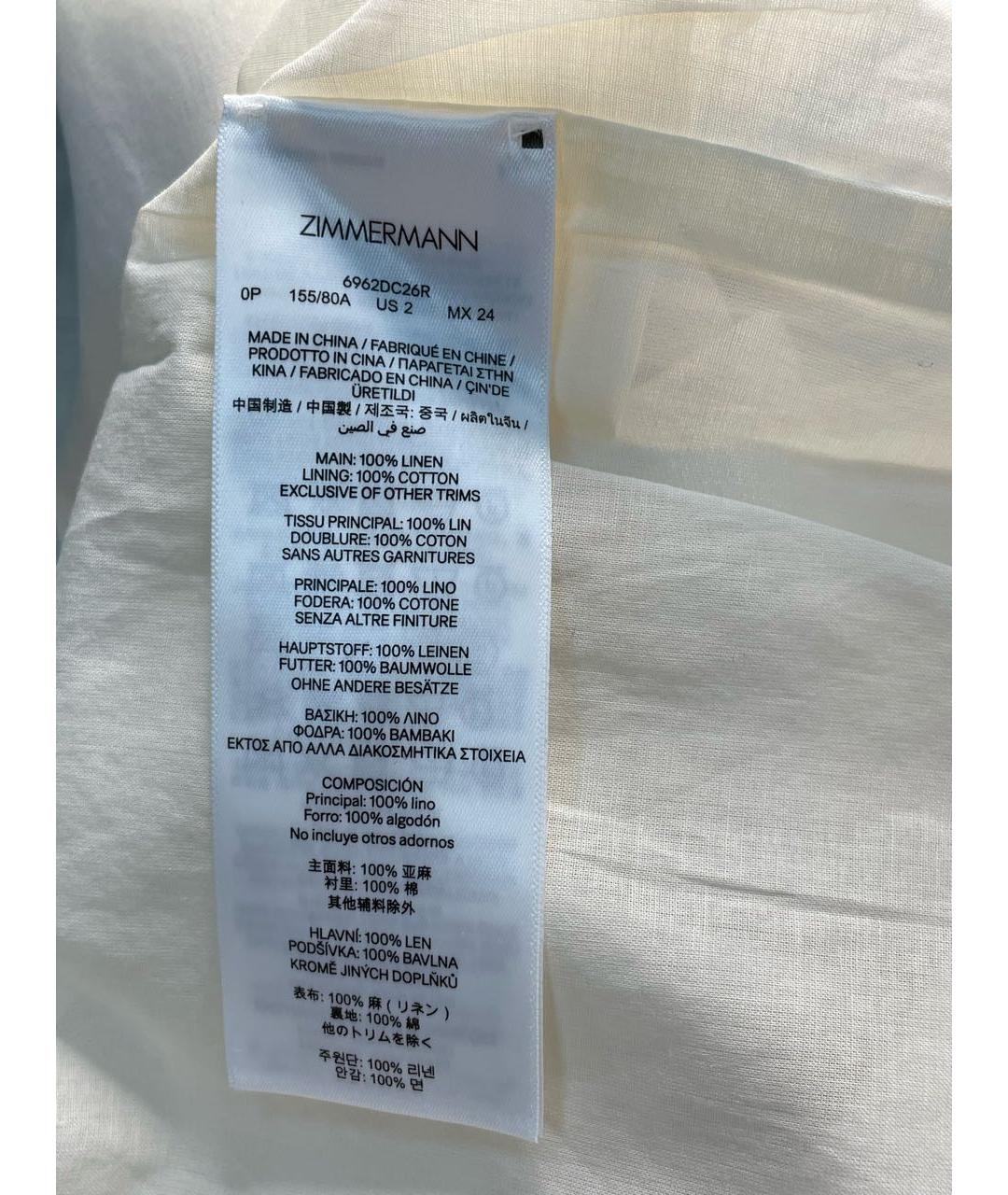 ZIMMERMANN Бежевое льняное повседневное платье, фото 5