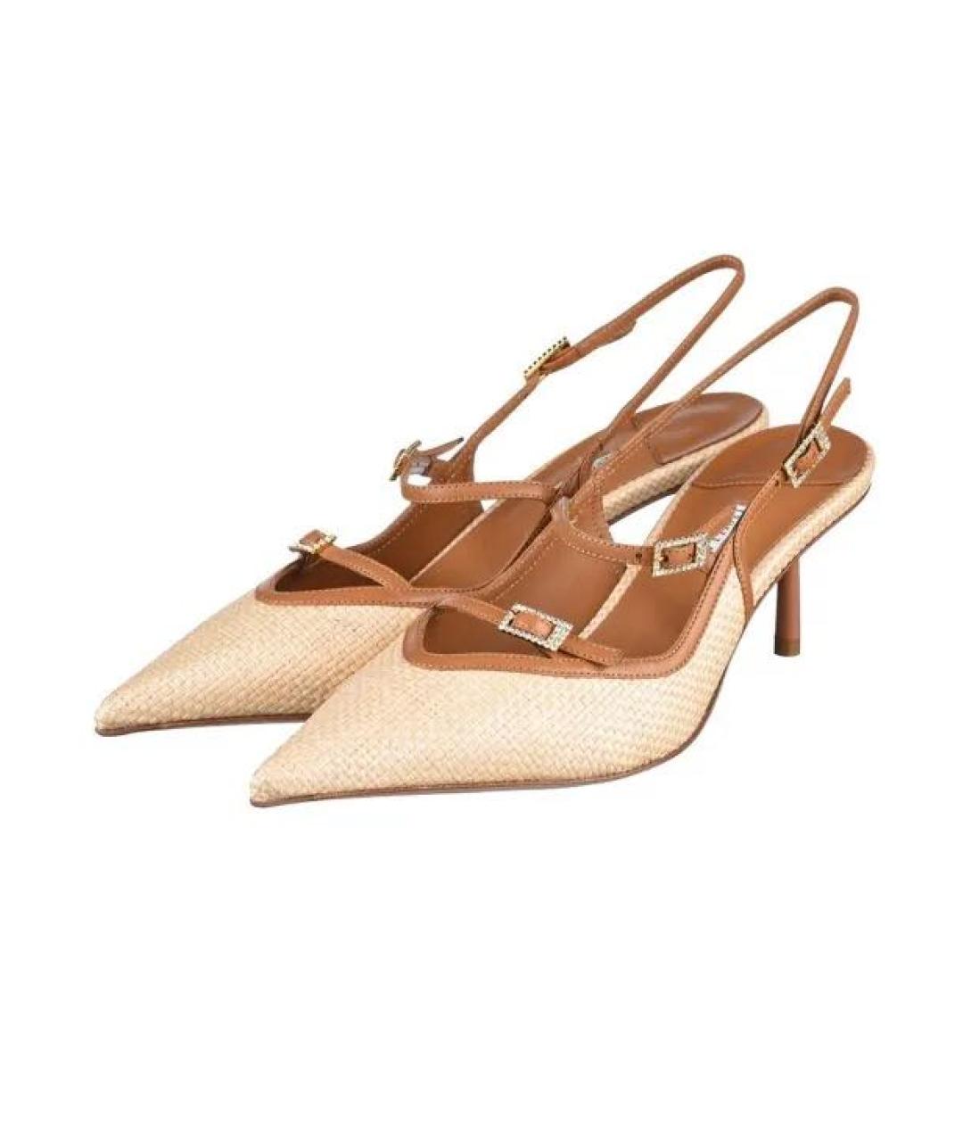 LE SILLA Бежевые кожаные босоножки, фото 4