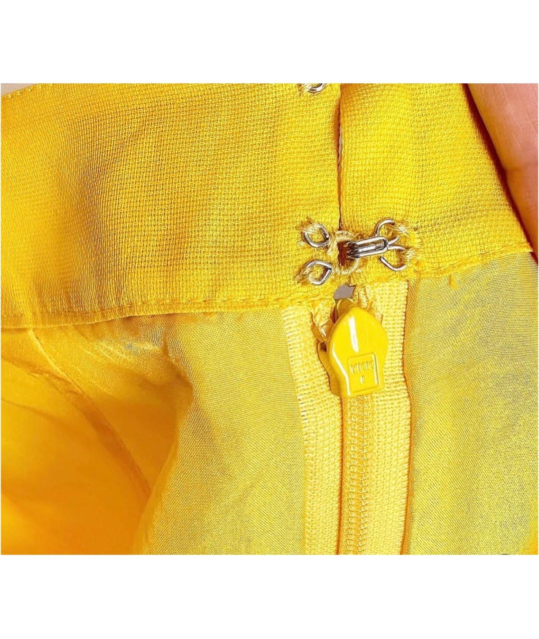 YVES SAINT LAURENT BEAUTY Желтая шелковая юбка миди, фото 4