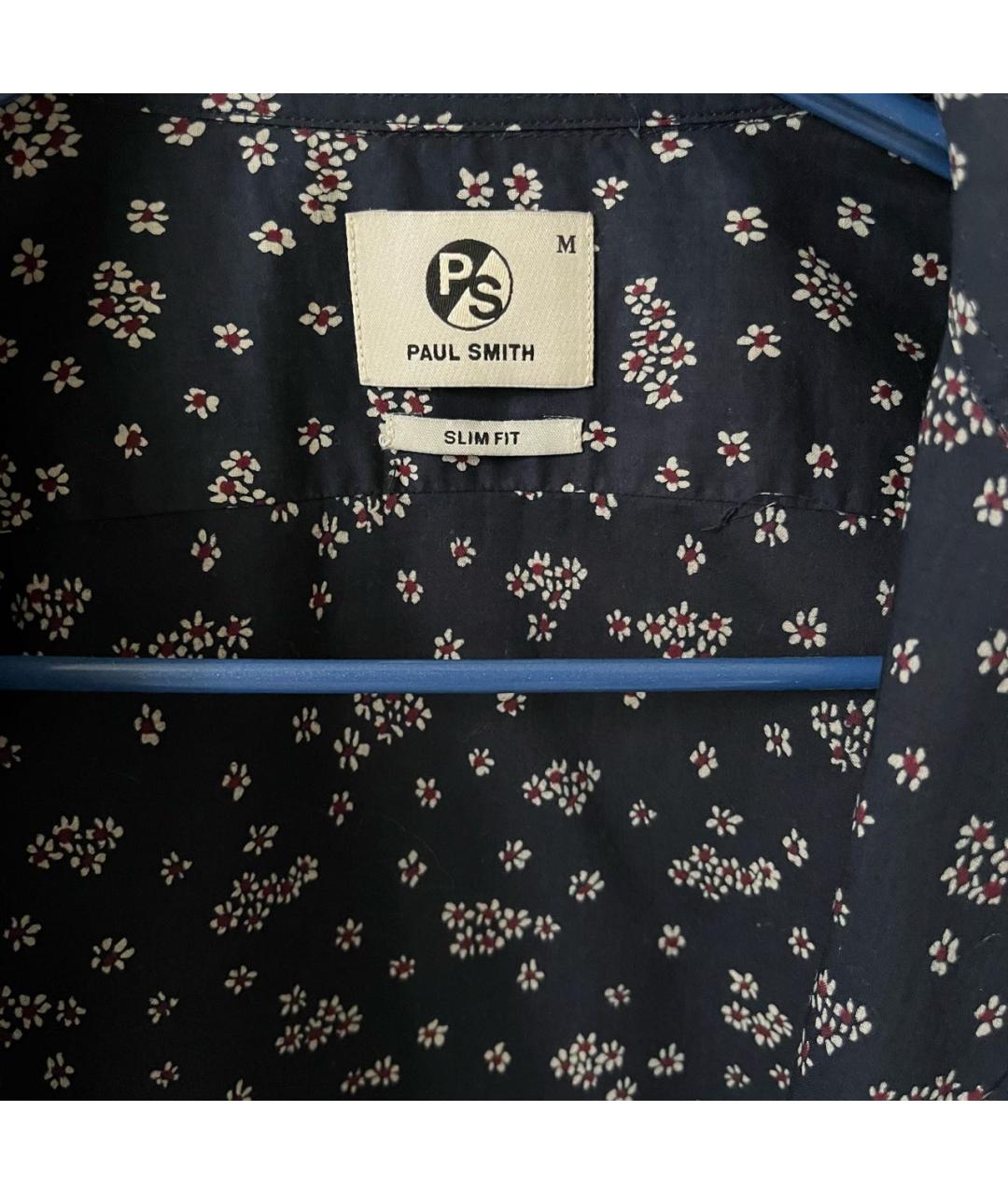 PAUL SMITH Темно-синяя хлопковая кэжуал рубашка, фото 6