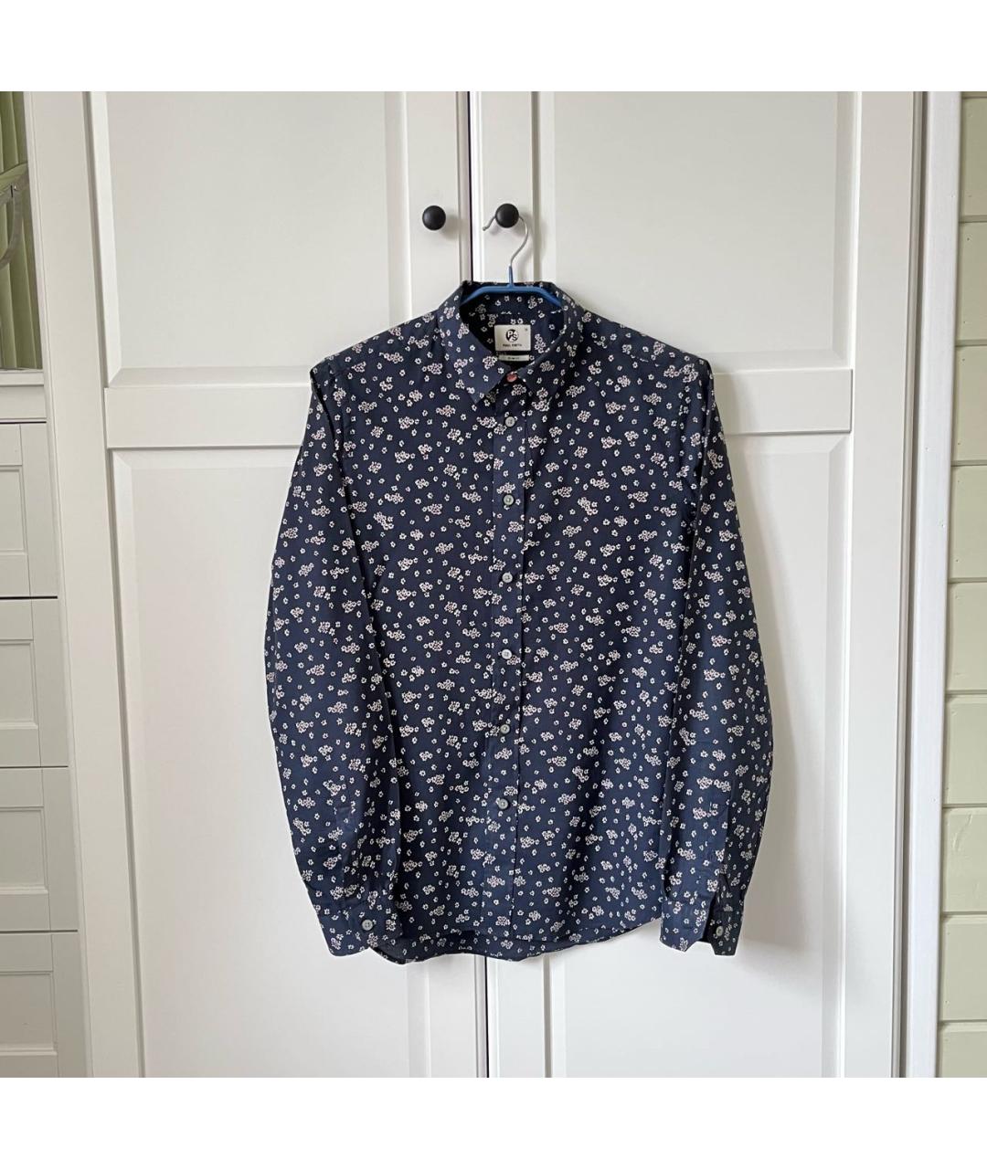 PAUL SMITH Темно-синяя хлопковая кэжуал рубашка, фото 9
