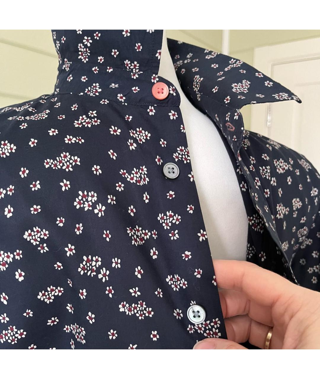 PAUL SMITH Темно-синяя хлопковая кэжуал рубашка, фото 5