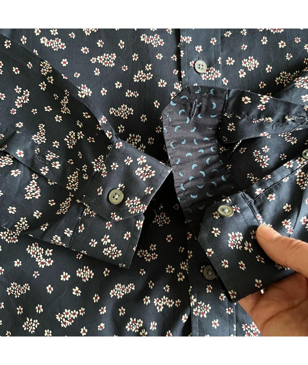 PAUL SMITH Темно-синяя хлопковая кэжуал рубашка, фото 4