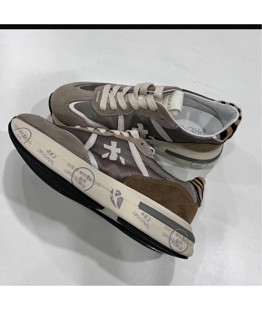 PREMIATA Коричневые текстильные кроссовки, фото 2