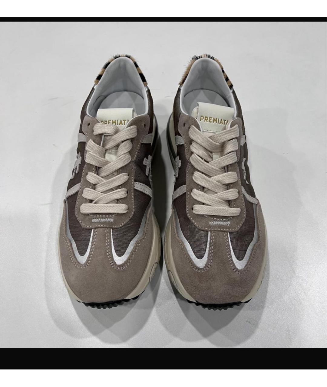 PREMIATA Коричневые текстильные кроссовки, фото 4