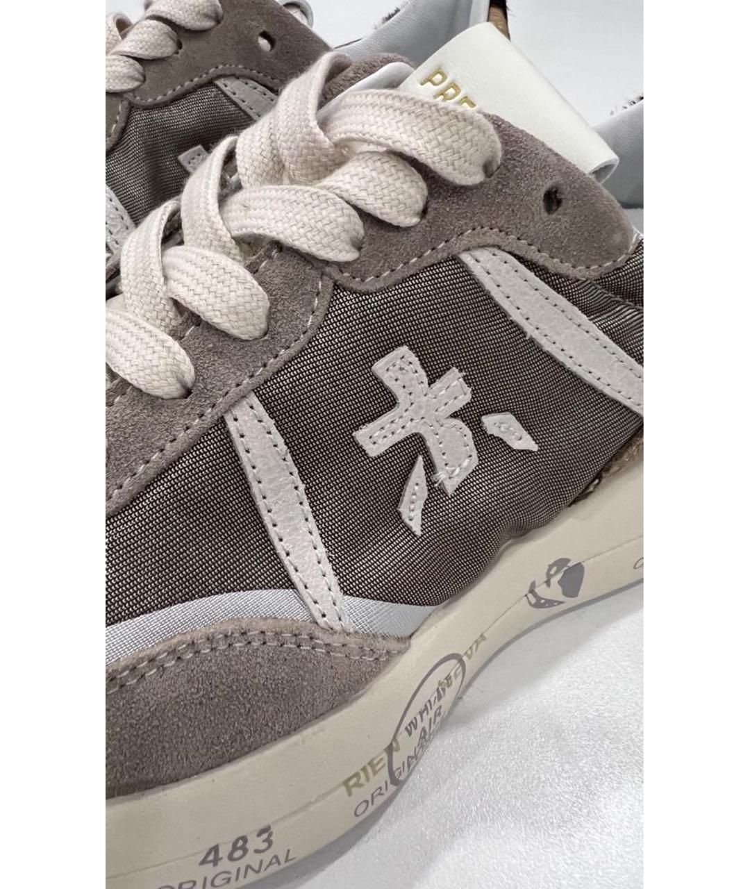 PREMIATA Коричневые текстильные кроссовки, фото 3