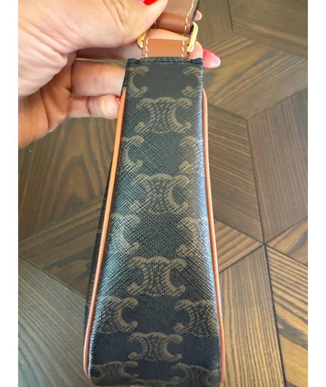 CELINE Горчичная сумка с короткими ручками, фото 4