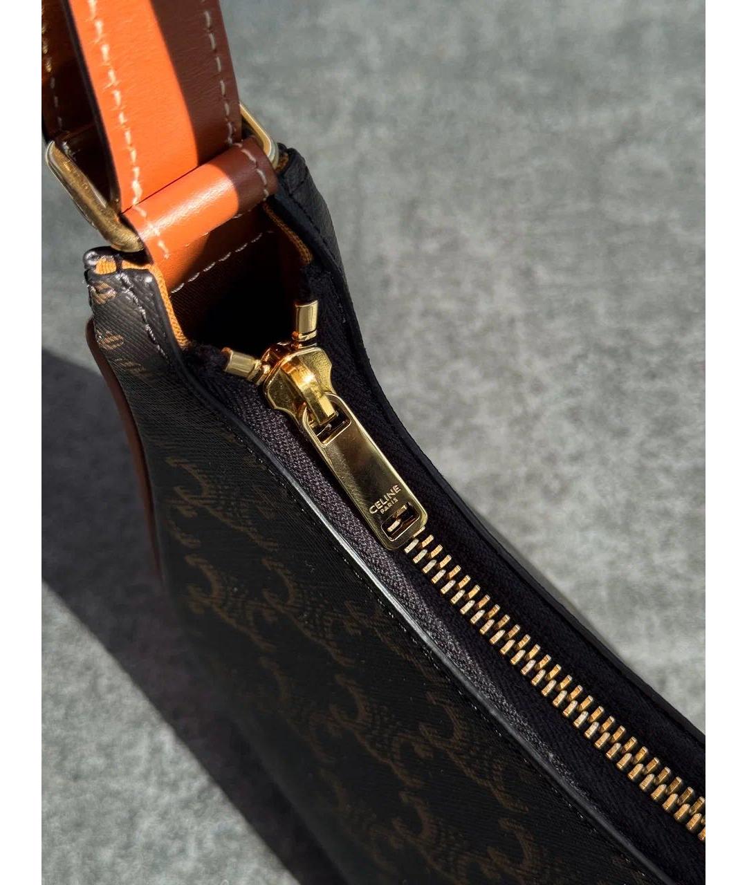 CELINE Горчичная сумка с короткими ручками, фото 3