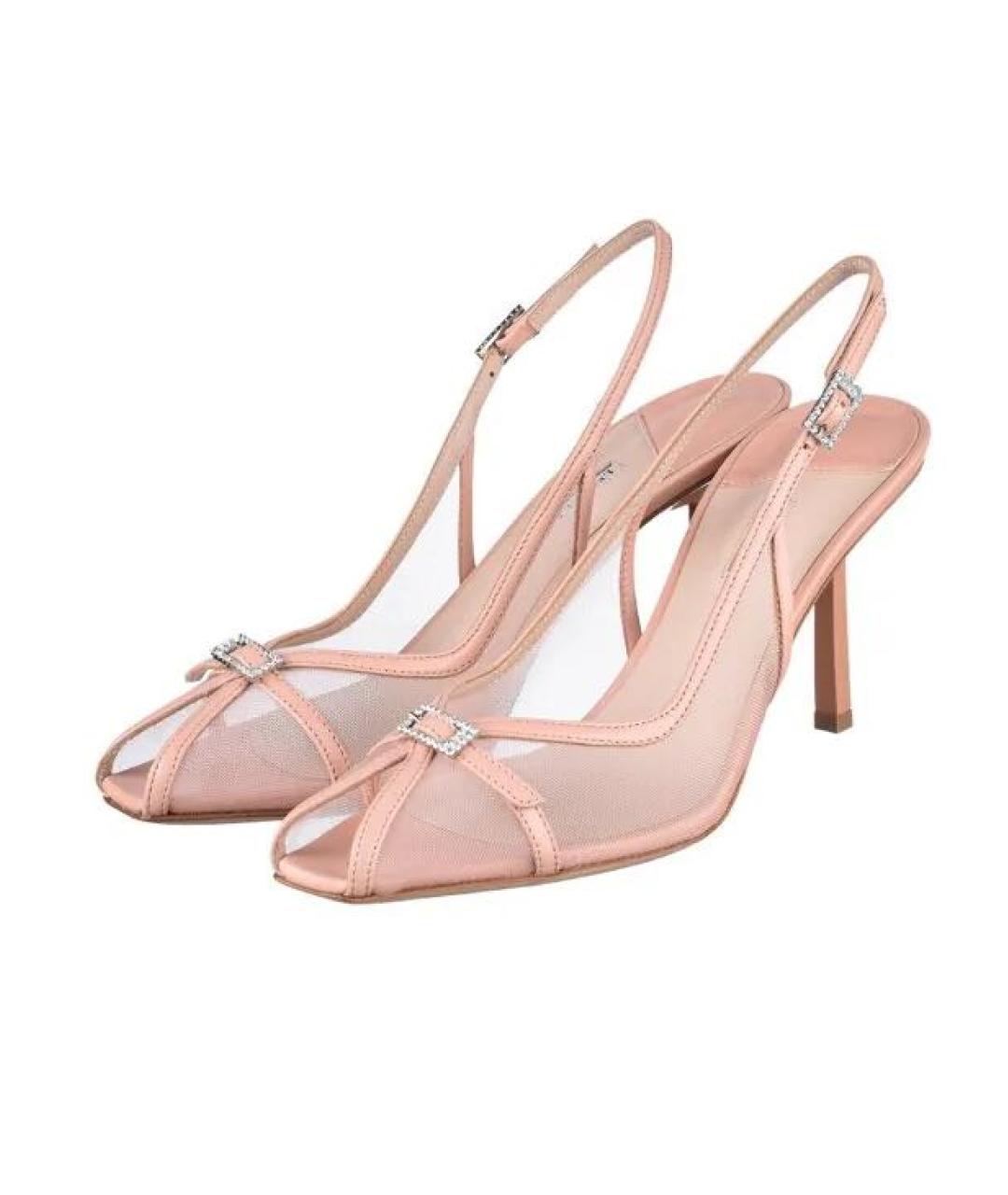 LE SILLA Розовые текстильные босоножки, фото 4