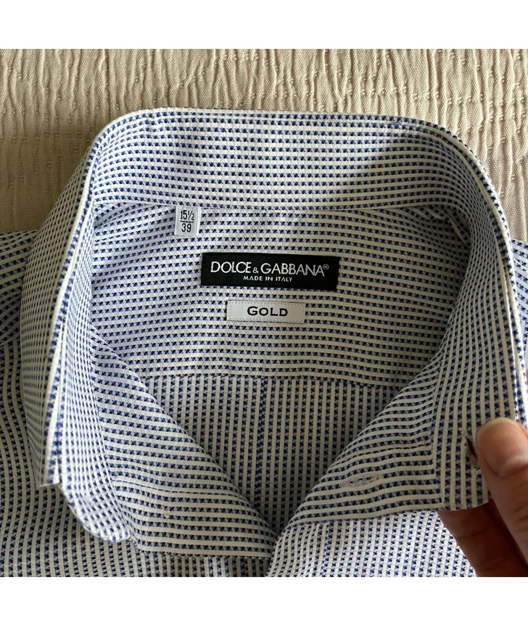 DOLCE&GABBANA Белая хлопковая кэжуал рубашка, фото 5